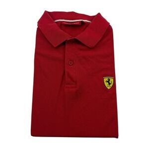 Scuderia Ferrari Authentic Polo Shirt Men's Size 2XL Red‎ White Black Cotton